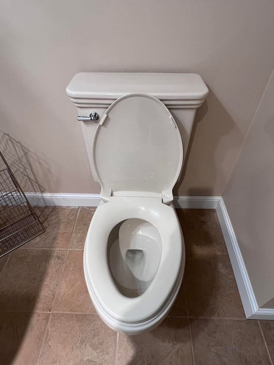 Restroom toilet after cleaning